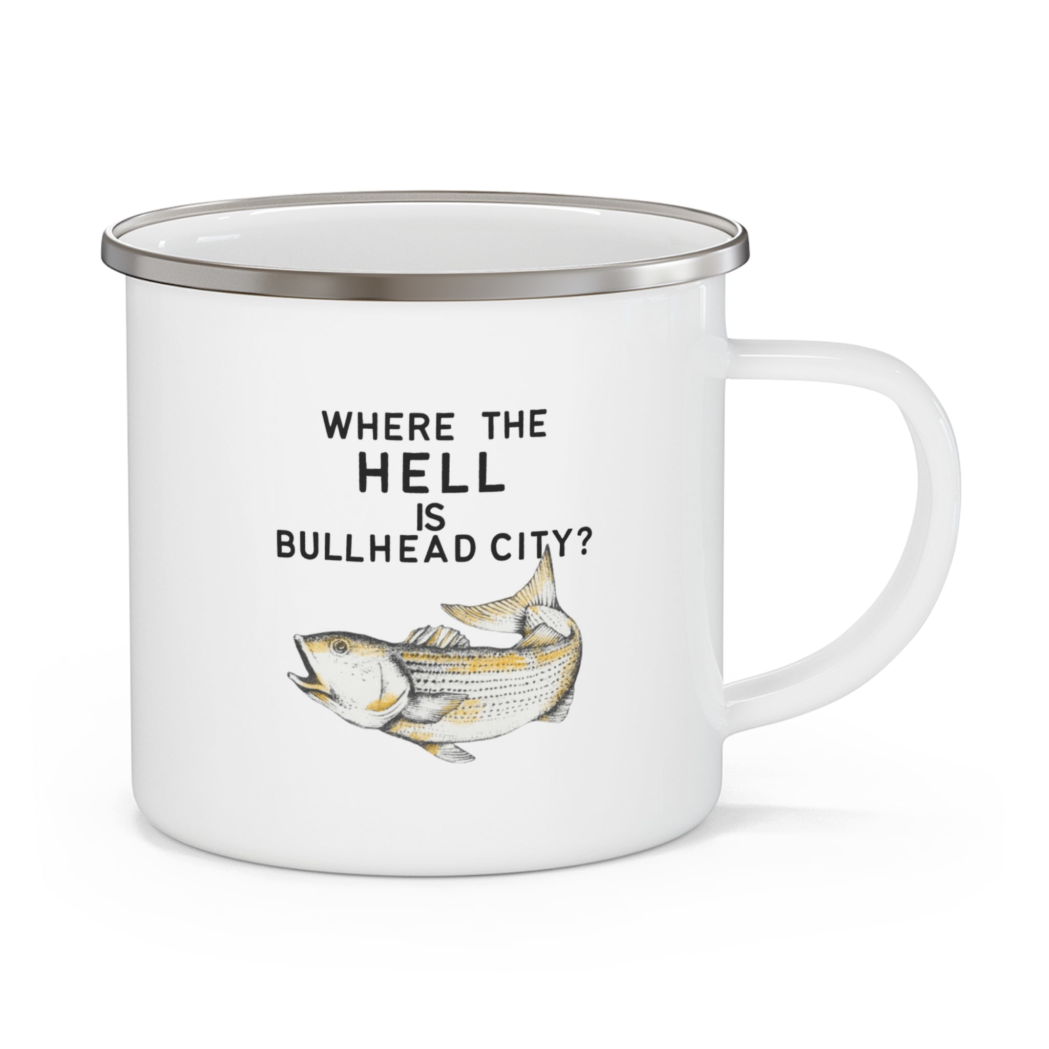 Bullhead City Enamel Coffee Cup